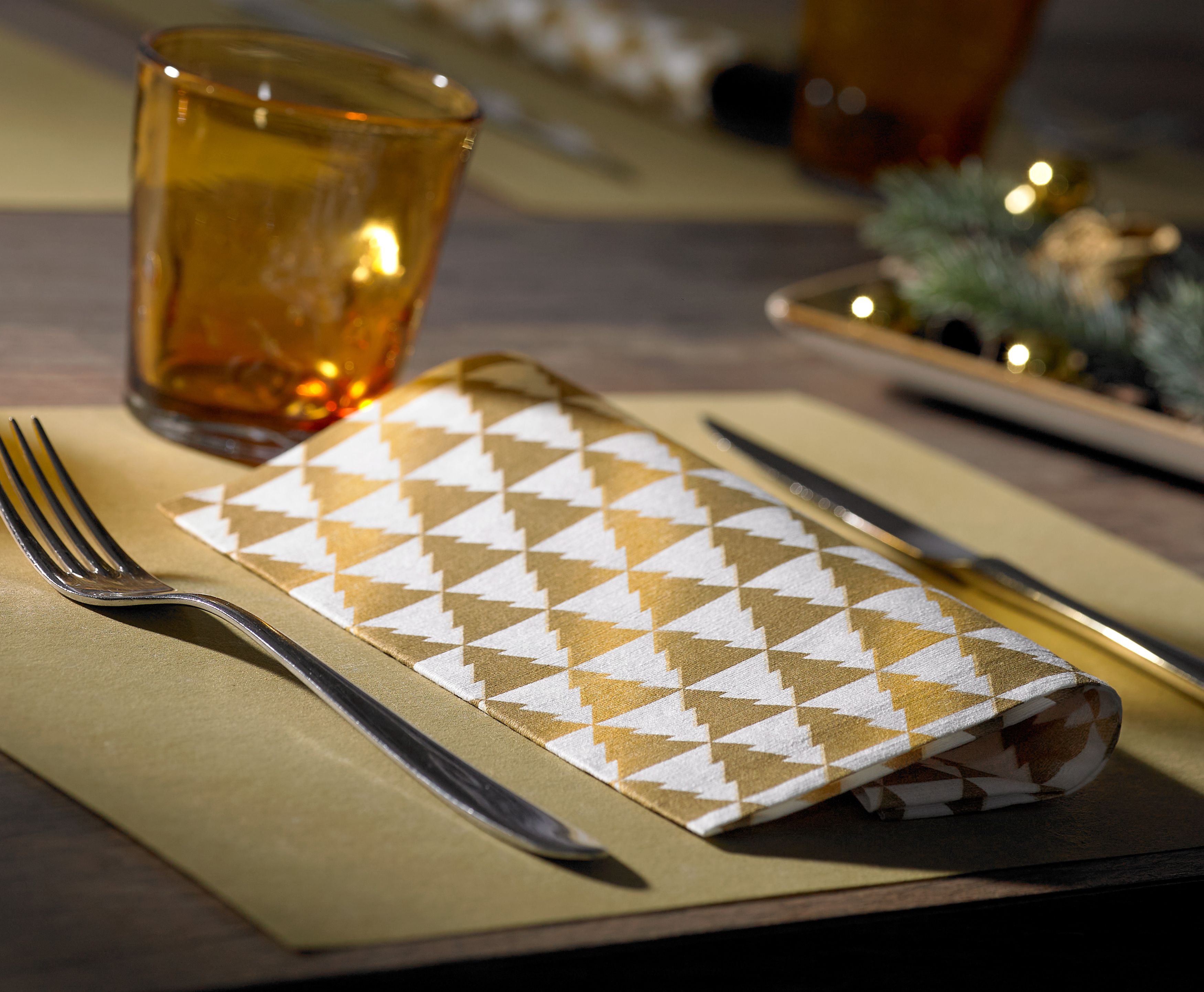 Serviette Gold & White 02 40x40