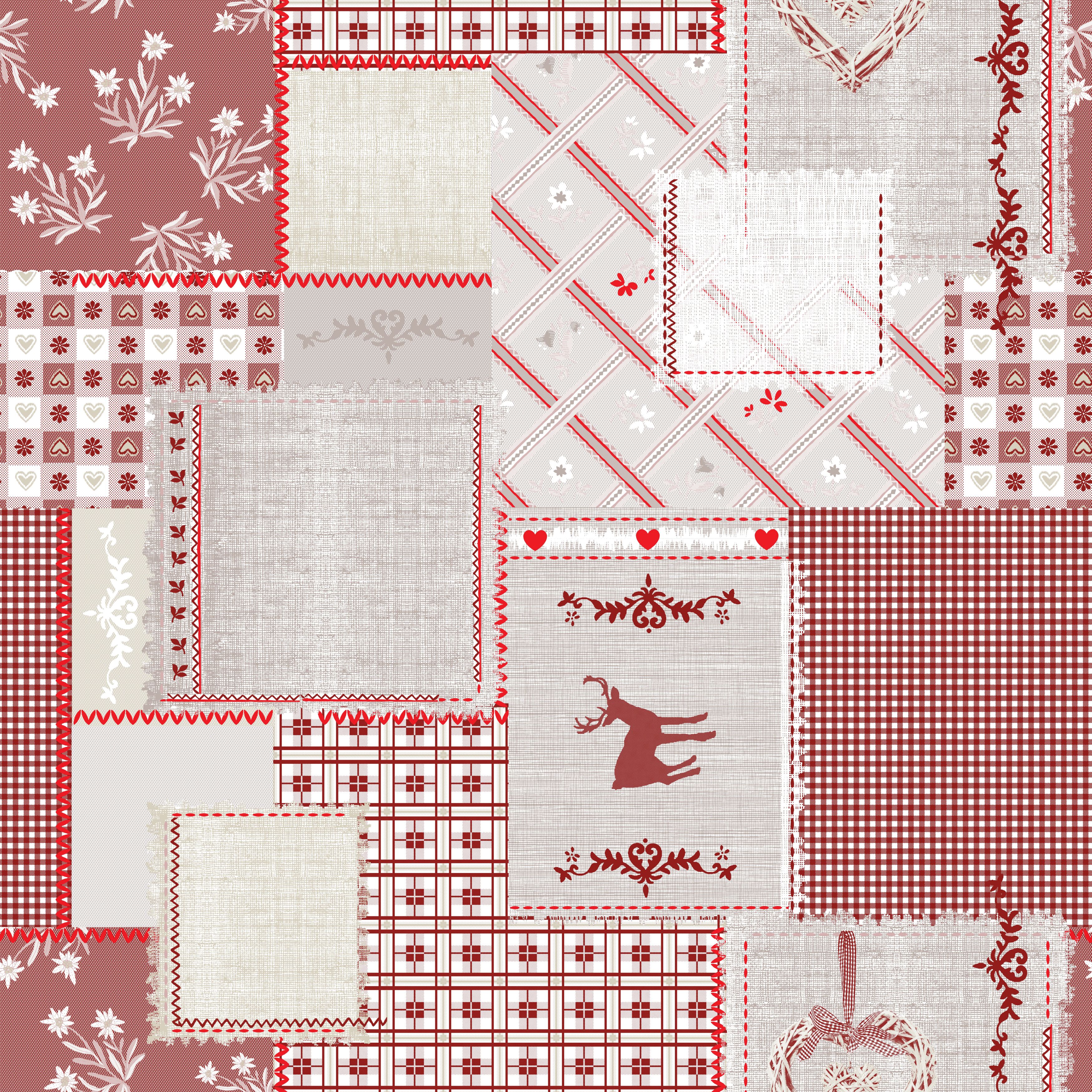 Mitteldecke Edelweiß Rosso 100 x 100