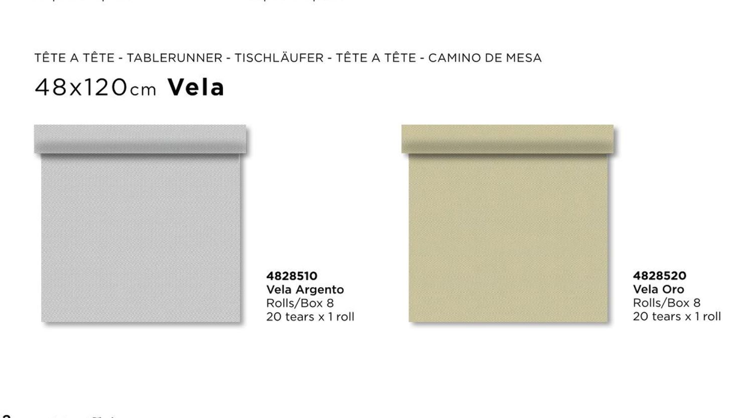 Tischläufer Teté a Teté Vela Aragento 48x120 cm