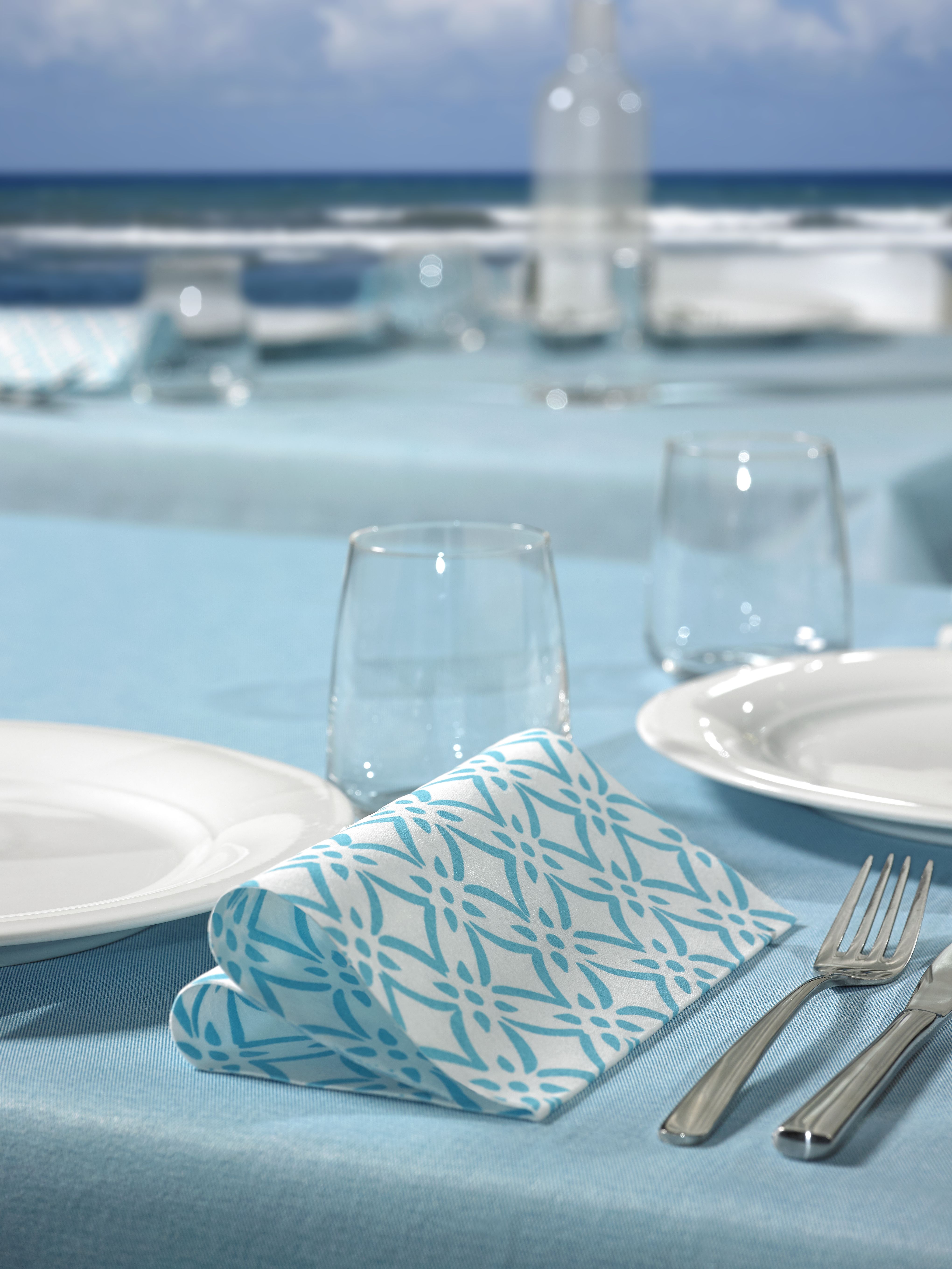 Serviette Aqua & White Nr 4