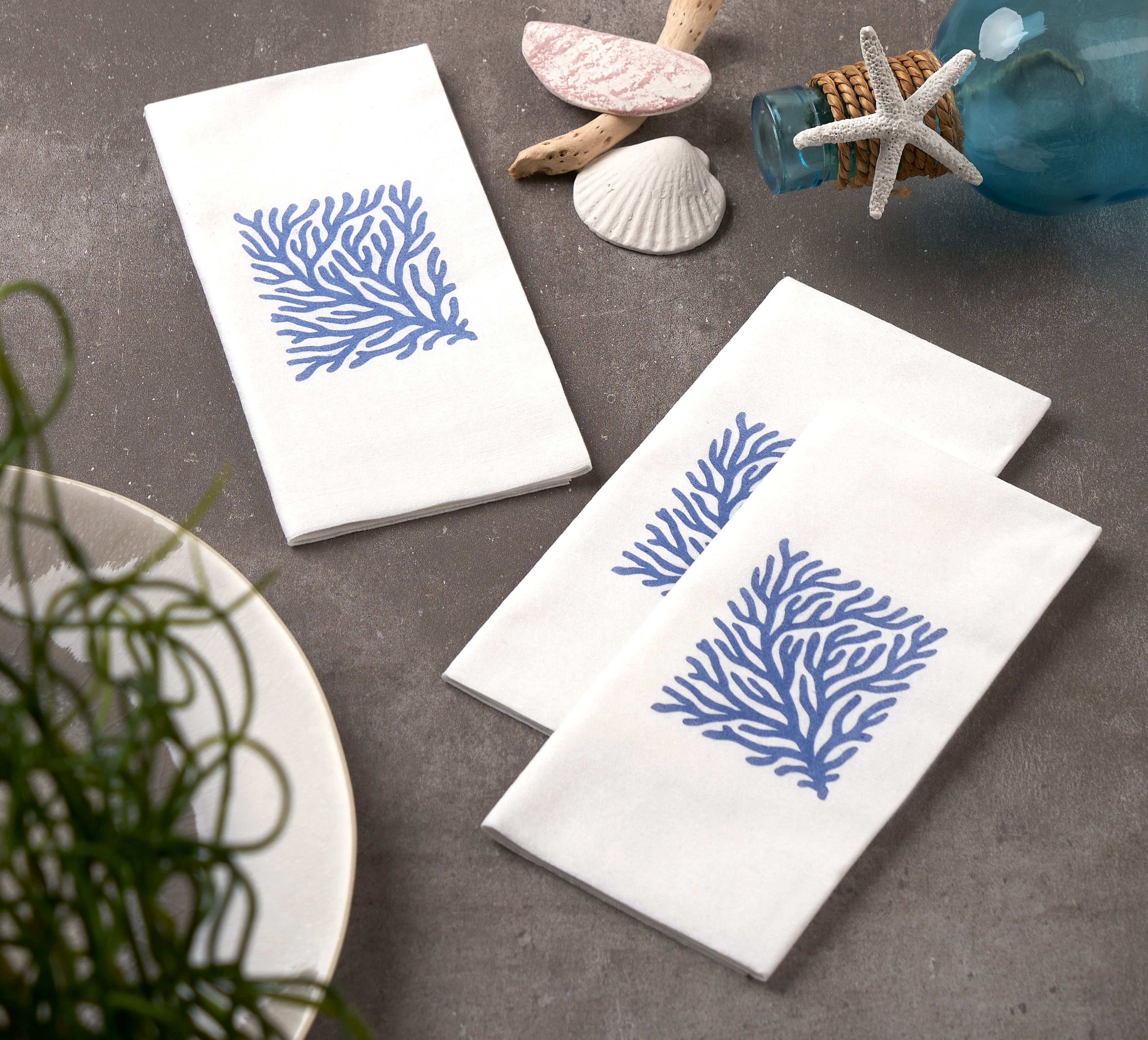 Serviette 1/8 Coralles Bianco 40x40 cm
