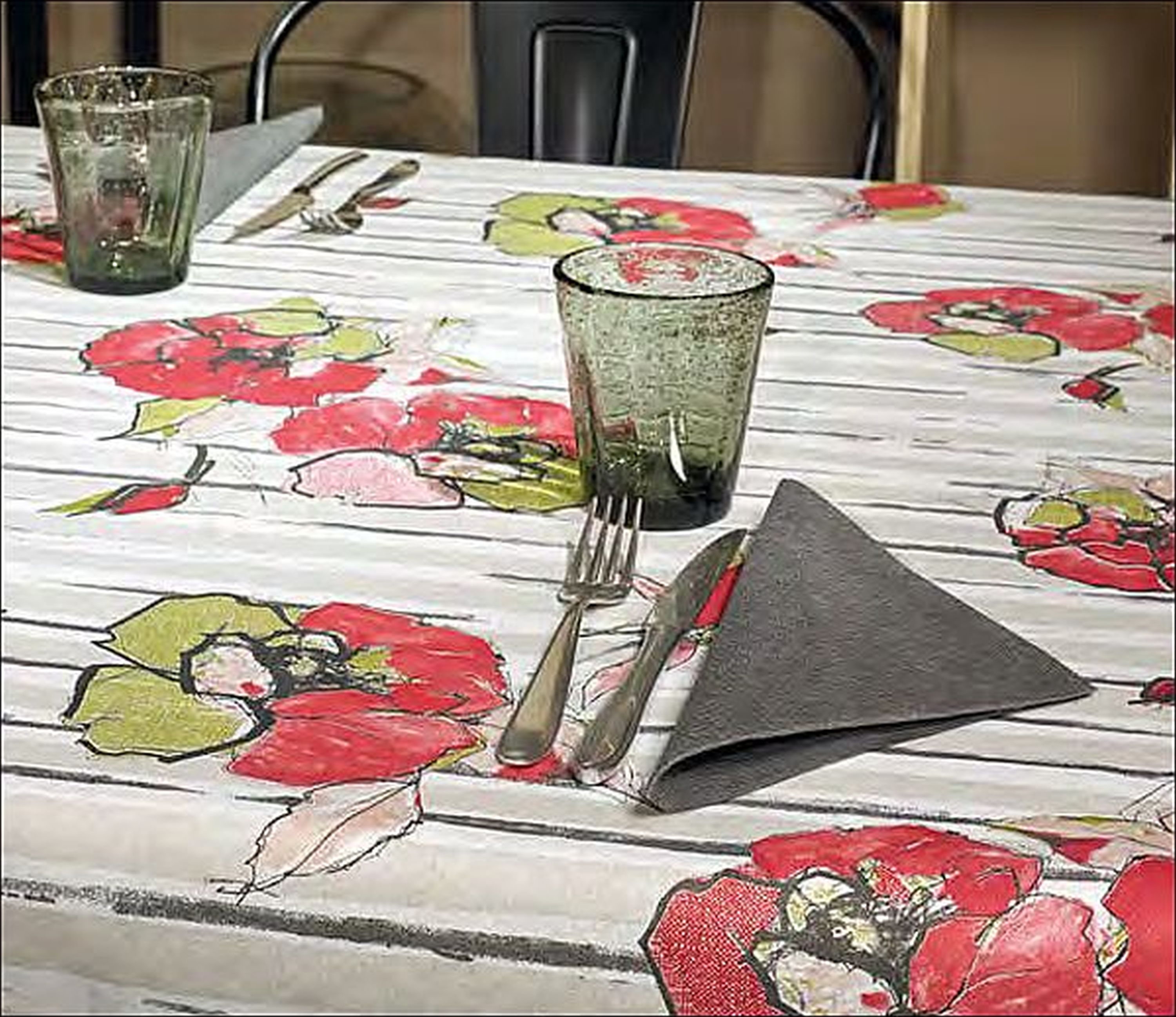 Mitteldecke Bloom Bordeaux 100 x 100 cm