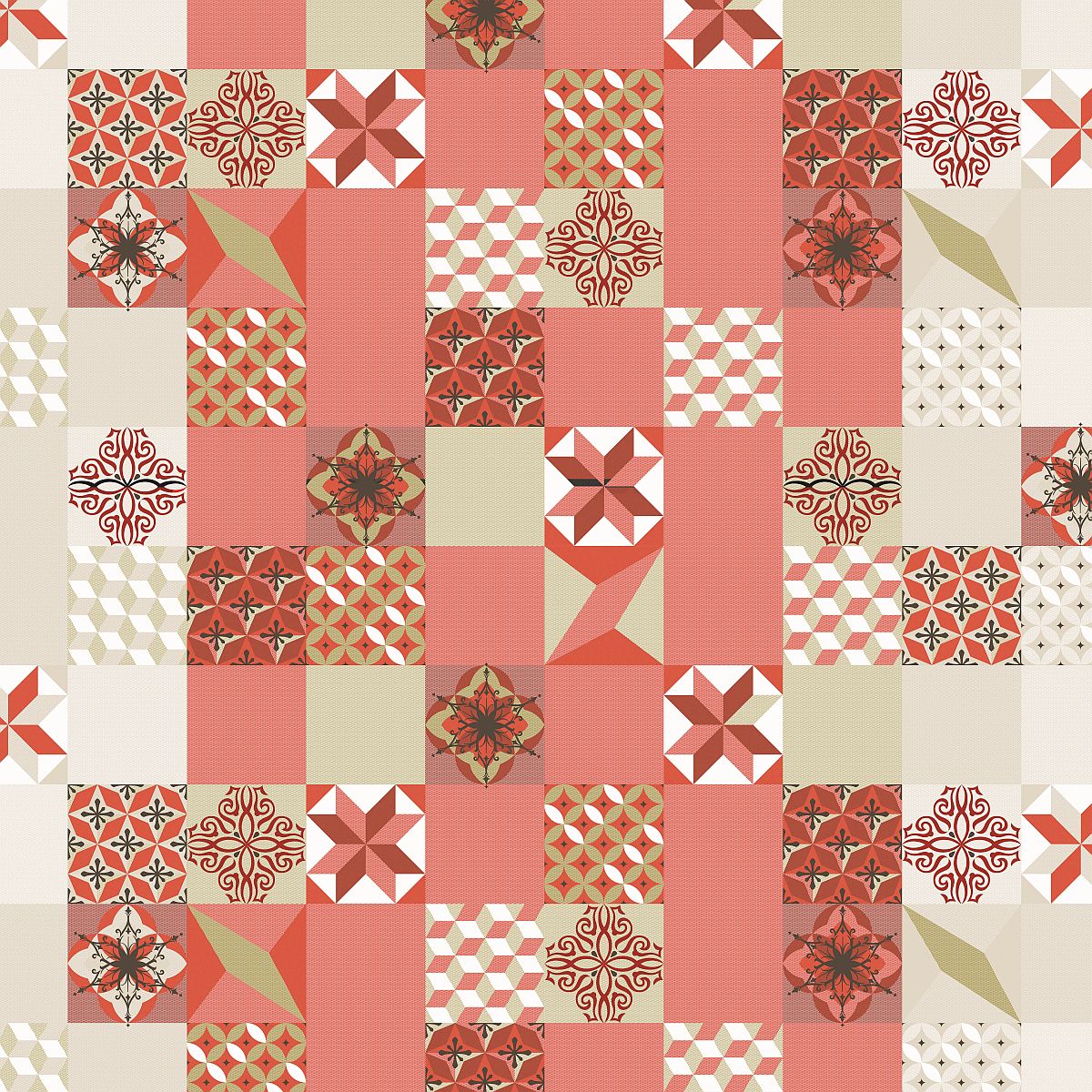 Mitteldecke Kaleido Rosso 100x100 cm