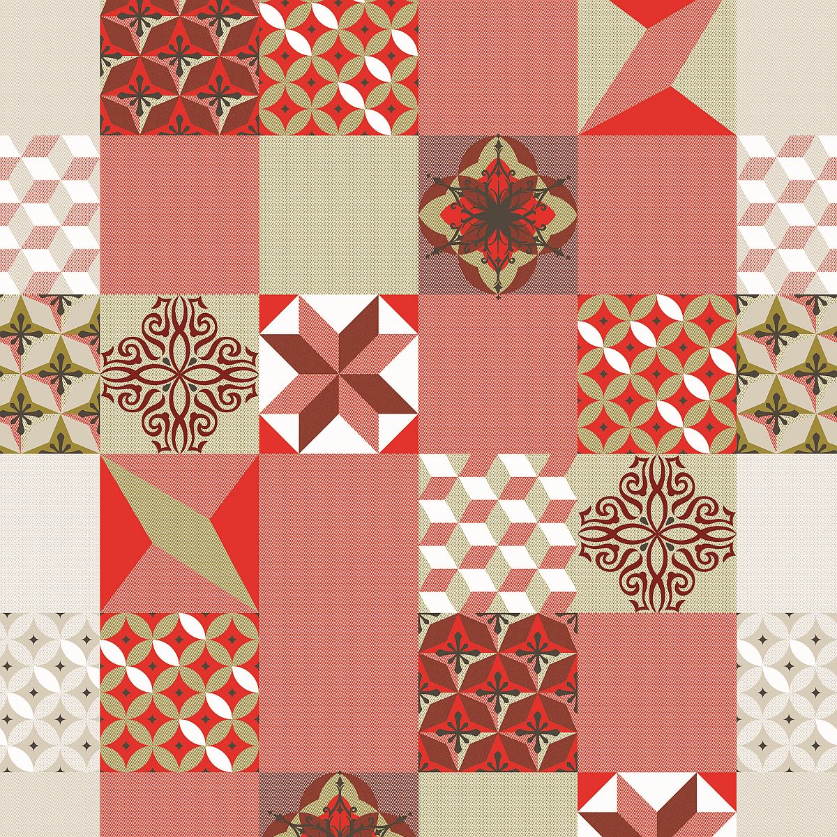 Tischläufer Teté a Teté  Kaleido Rosso 48x120 cm
