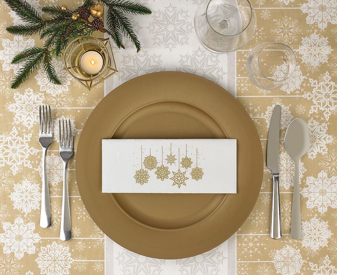 Serviette 1/8 Falz Star Bianco 36x46