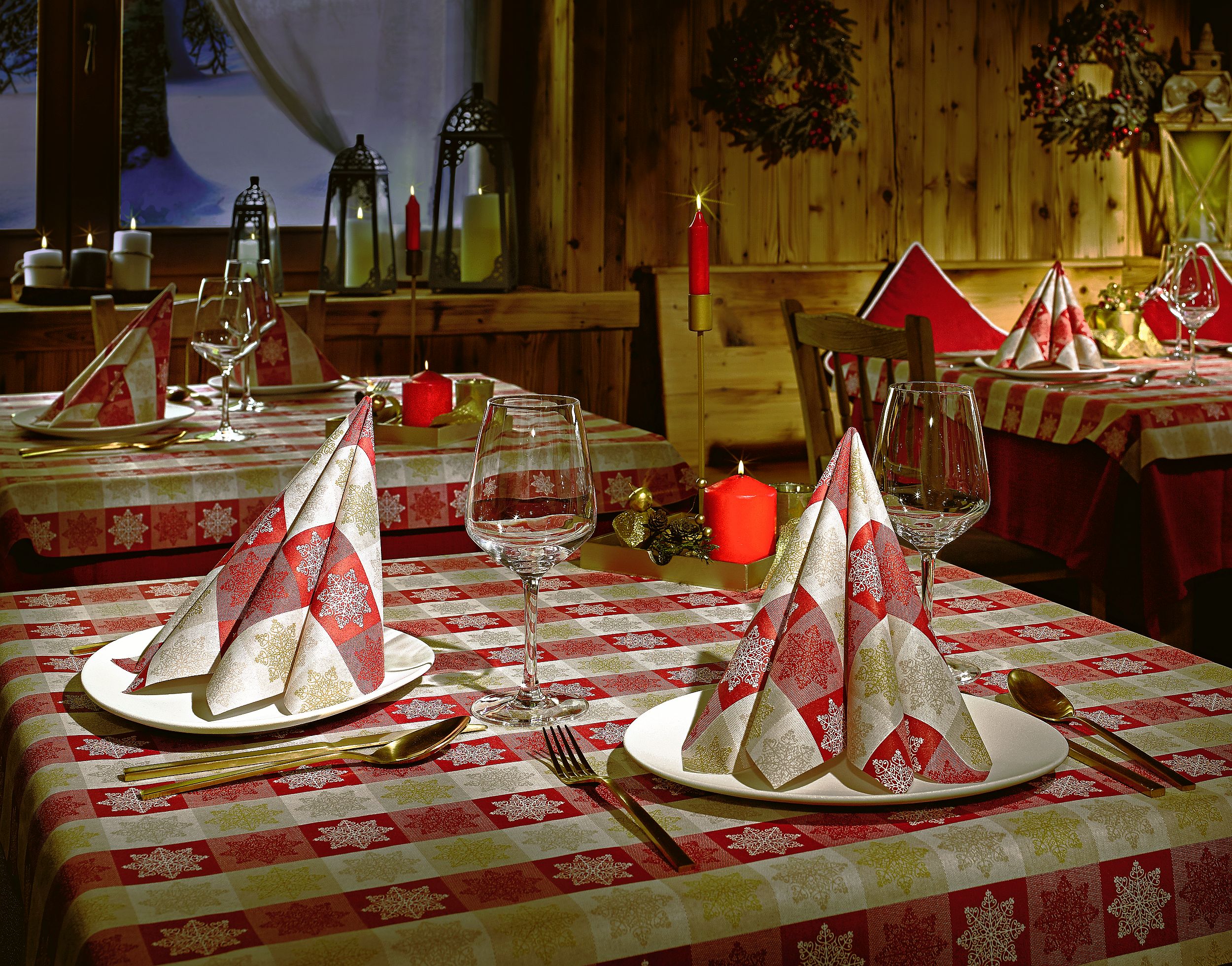Serviette Kuadra Rosso 40x40