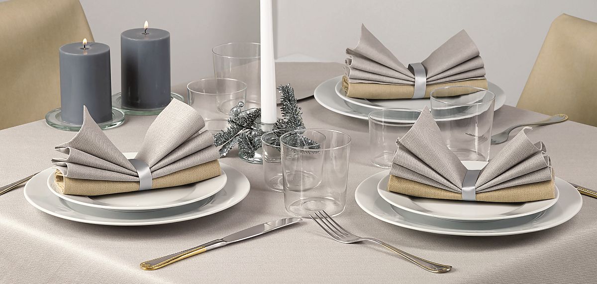 Mitteldecke Vela Argento 100x100 cm
