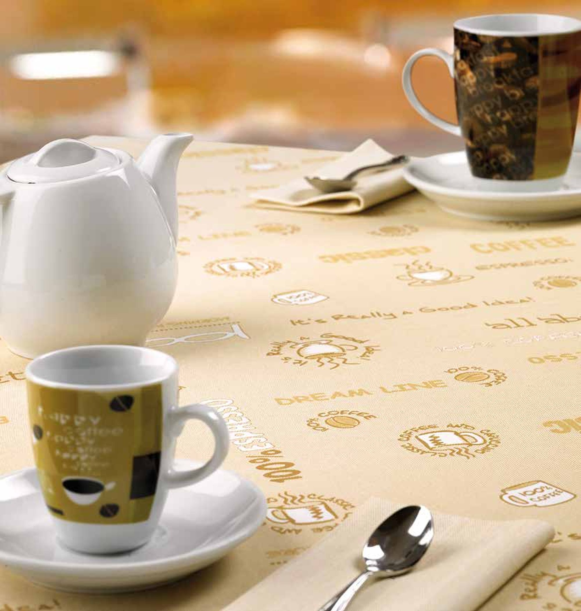Mitteldecke Breakfast Caffe 100x100cm